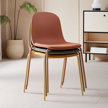 Modern Minimalist Fabric & PE Curved Square Dining Chair For Living Room, Bedroom And Kitchen