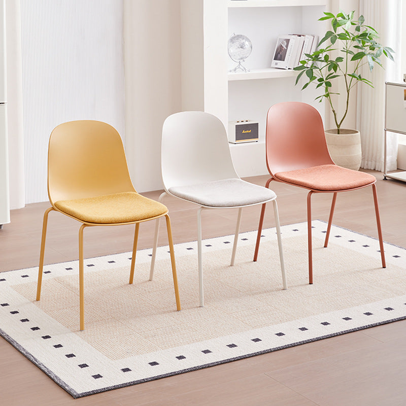 Modern Minimalist Fabric & PE Curved Square Dining Chair For Living Room, Bedroom And Kitchen