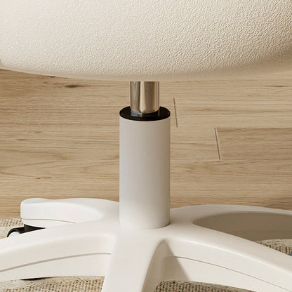 Contemporary Nordic Velvet & Nylon Curved Round Vanity Stool With Swivel & Adjustable Height For Bedroom & Living Room