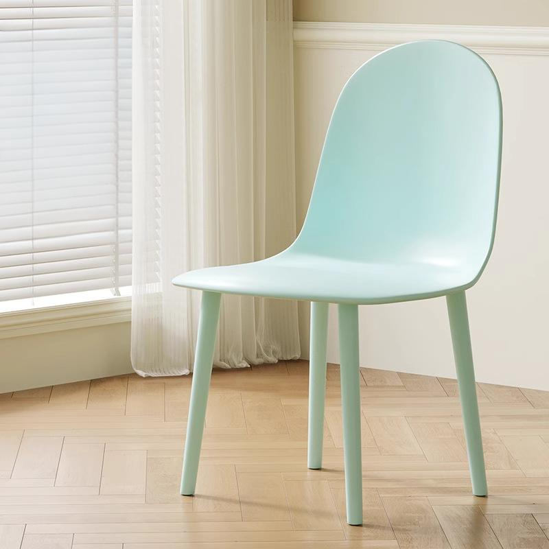 Modern Minimalist Velvet, Faux Napa Leather, & Plastic Curved Dining Chair With Ergonomic Design For Bedroom, Living Room & Kitchen