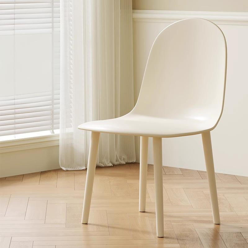 Modern Minimalist Velvet, Faux Napa Leather, & Plastic Curved Dining Chair With Ergonomic Design For Bedroom, Living Room & Kitchen