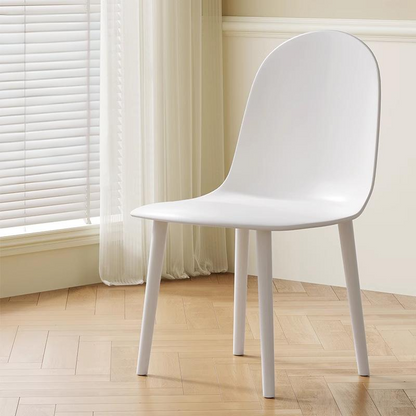 Modern Minimalist Velvet, Faux Napa Leather, & Plastic Curved Dining Chair With Ergonomic Design For Bedroom, Living Room & Kitchen