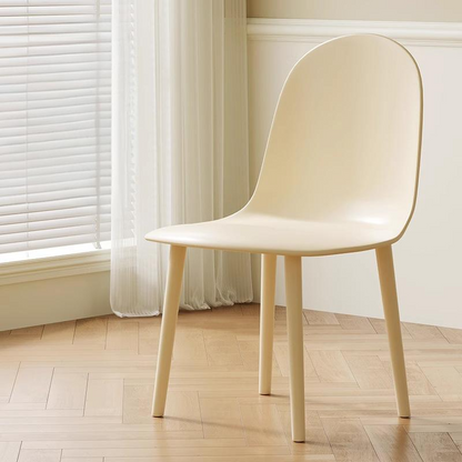 Modern Minimalist Velvet, Faux Napa Leather, & Plastic Curved Dining Chair With Ergonomic Design For Bedroom, Living Room & Kitchen