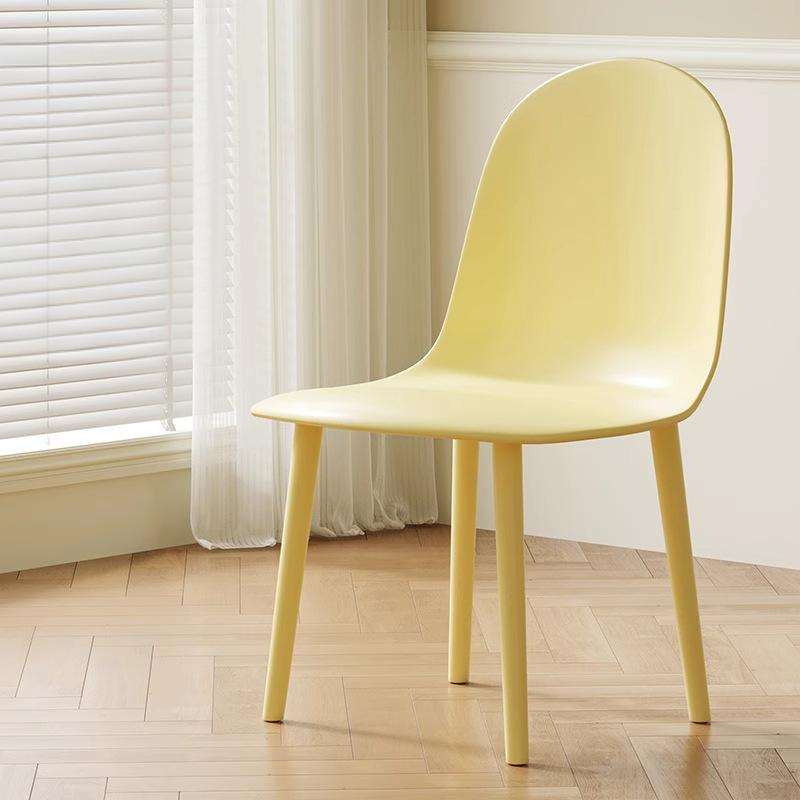 Modern Minimalist Velvet, Faux Napa Leather, & Plastic Curved Dining Chair With Ergonomic Design For Bedroom, Living Room & Kitchen