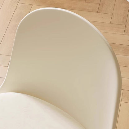 Modern Minimalist Velvet, Faux Napa Leather, & Plastic Curved Dining Chair With Ergonomic Design For Bedroom, Living Room & Kitchen