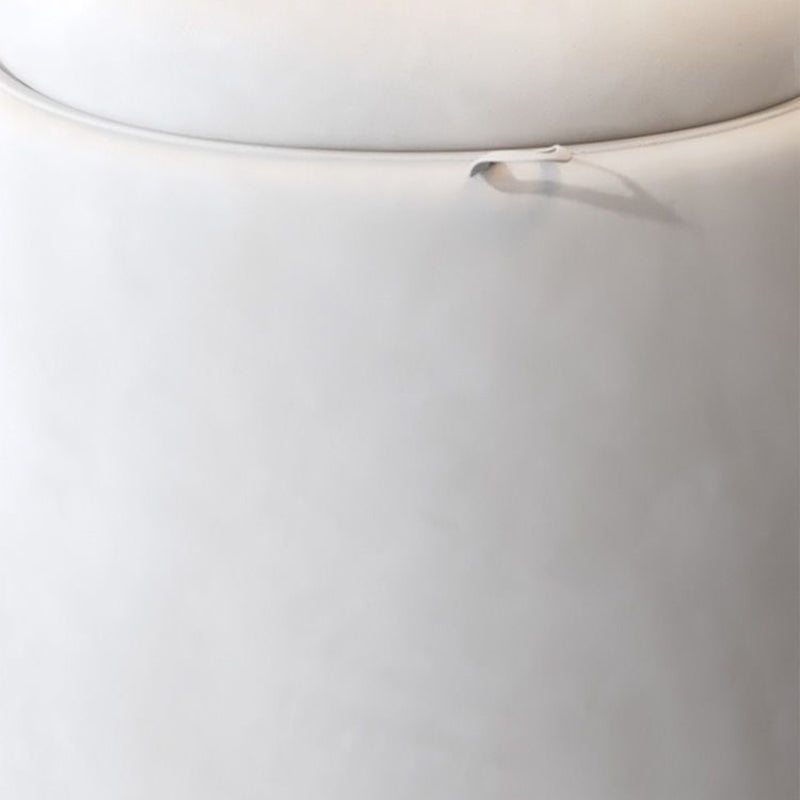 Contemporary Nordic Velvet & Wood Petal-Shaped Round Vanity Stool With 1-Storage For Bedroom & Living Room