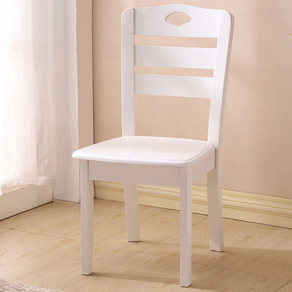 Modern Minimalist Solid Wood Square Dining Chair For Bedroom, Living Room & Dining Room