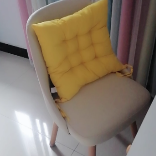 Contemporary Nordic Wood & Cotton Linen Curved Dining Chair For Bedroom, Living Room & Dining Room