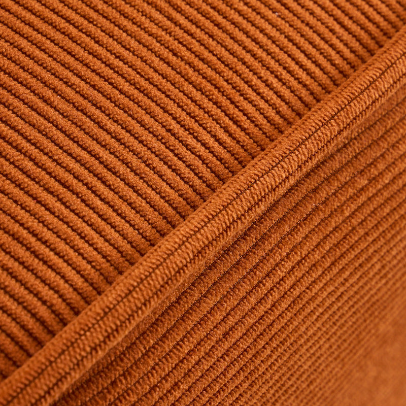 Traditional French Fabric, Corduroy & Wood Square Curved Accent Chair For Bedroom And Living Room