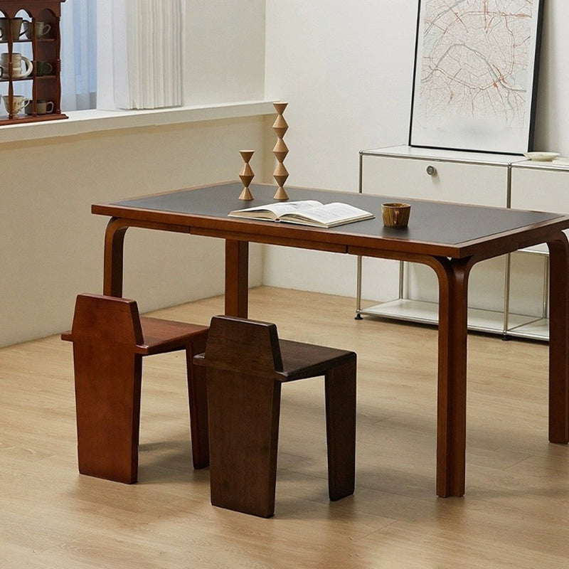Traditional French Solid Wood Square Low Stool For Bedroom, Living Room & Dining Room