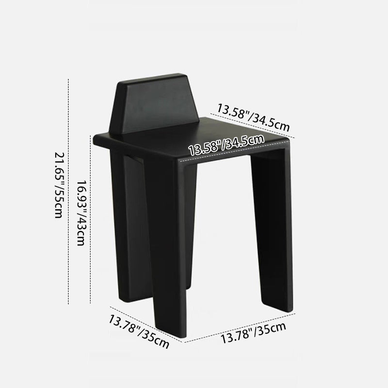 Traditional French Solid Wood Square Low Stool For Bedroom, Living Room & Dining Room