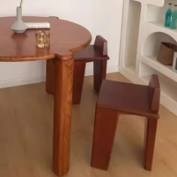Traditional French Solid Wood Square Low Stool For Bedroom, Living Room & Dining Room