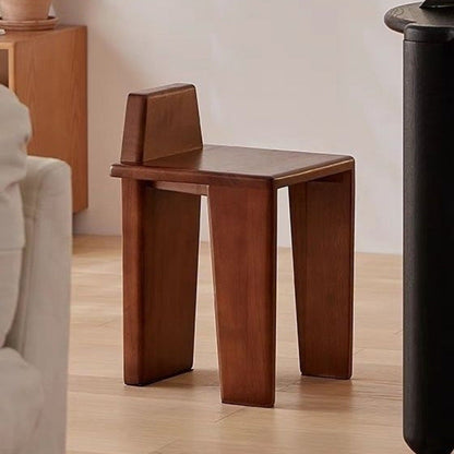 Traditional French Solid Wood Square Low Stool For Bedroom, Living Room & Dining Room