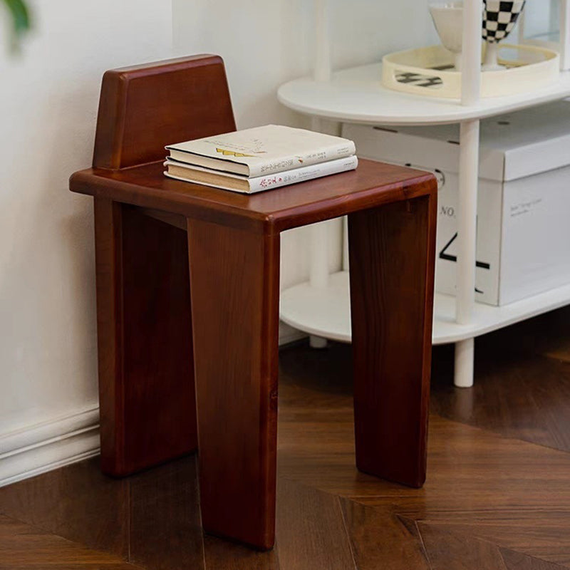 Traditional French Solid Wood Square Low Stool For Bedroom, Living Room & Dining Room