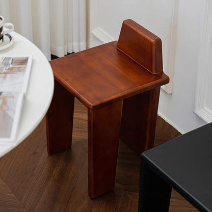 Traditional French Solid Wood Square Low Stool For Bedroom, Living Room & Dining Room
