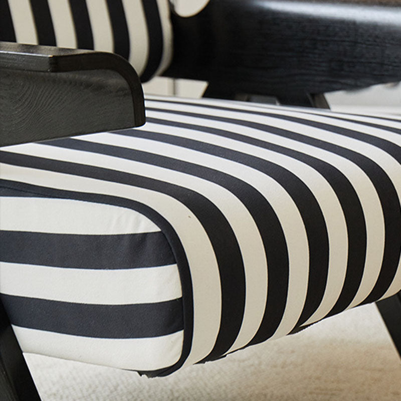 Contemporary Nordic Velvet & Wood Square Accent Chair With Adjustable Legs For Bedroom & Living Room