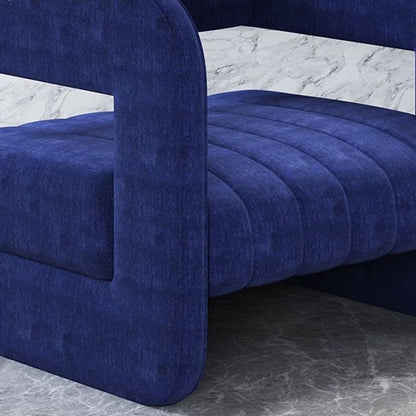 Contemporary Nordic Velvet & Metal Square Accent Chair For Bedroom & Living Room