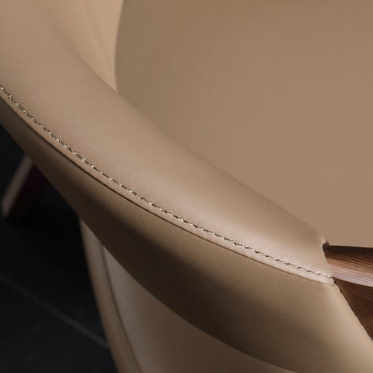 Contemporary Creative Microfiber Leather Linen Ash Wood Square Semi-Round Dining Chair Scientific Backrest For Living Room & Dining Room