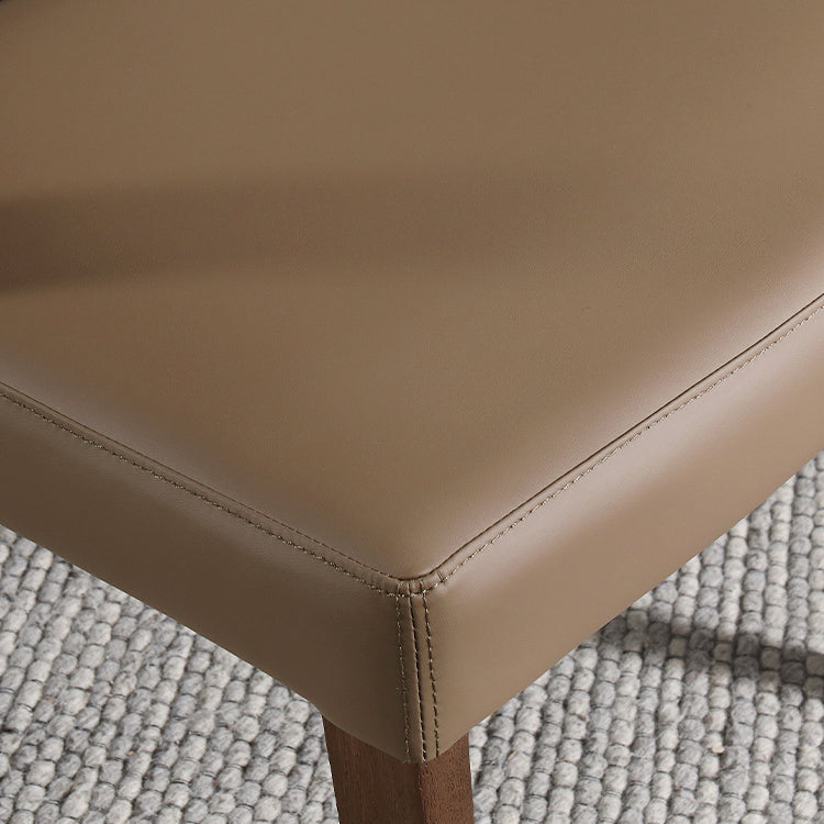Contemporary Creative Microfiber Leather Linen Ash Wood Square Semi-Round Dining Chair Scientific Backrest For Living Room & Dining Room