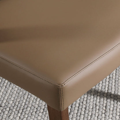 Contemporary Creative Microfiber Leather Linen Ash Wood Square Semi-Round Dining Chair Scientific Backrest For Living Room & Dining Room