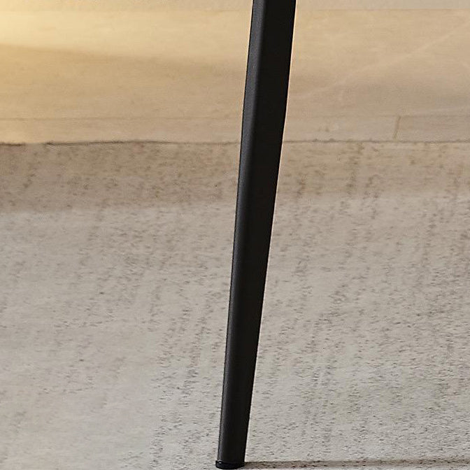 Contemporary Scandinavian Faux Leather Carbon Steel Semi-Enclosed Rounded Square Dining Chair With Backrest For Living Room & Dining Room