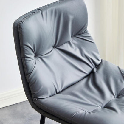 Contemporary Scandinavian Artificial Leather Carbon Steel Arched Bar Stool With Backrest For Dining Room & Living Room