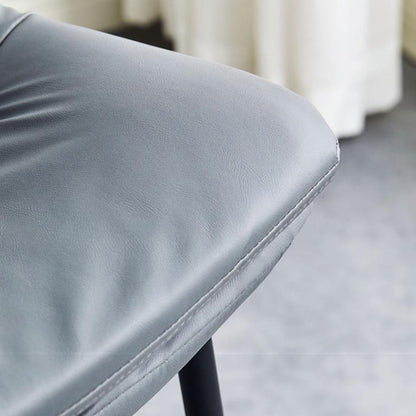 Contemporary Scandinavian Artificial Leather Carbon Steel Arched Bar Stool With Backrest For Dining Room & Living Room