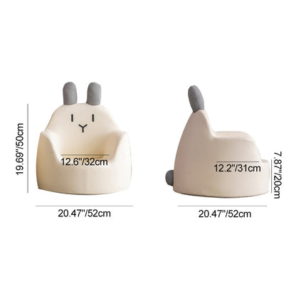 Modern Art Deco Wood Leather Animal-Shaped Kids Chair With Backrest & Armrest For Bedroom & Living Room