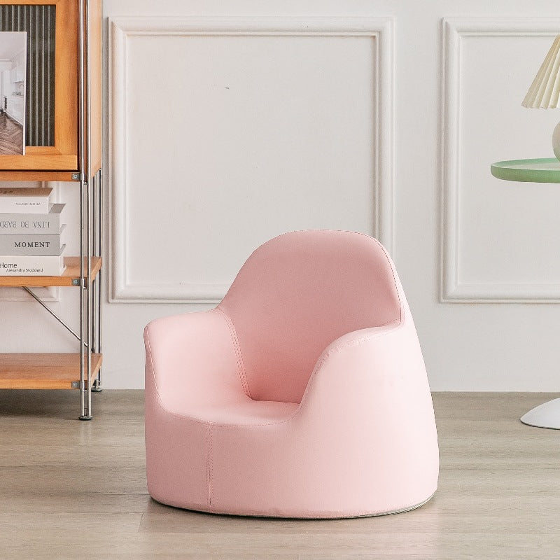 Modern Art Deco Wood Leather Animal-Shaped Kids Chair With Backrest & Armrest For Bedroom & Living Room