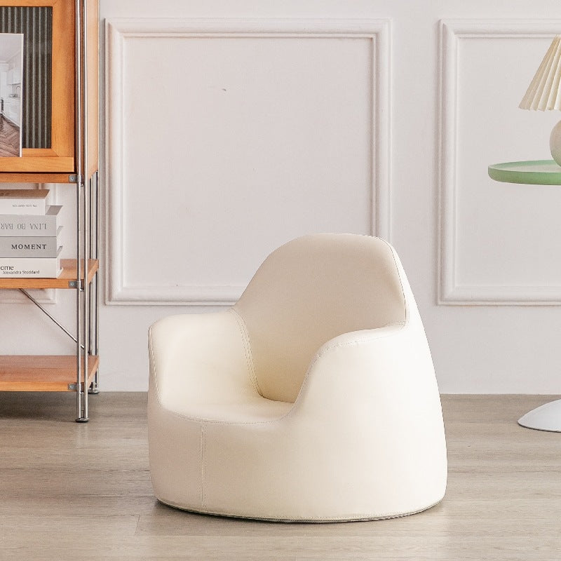 Modern Art Deco Wood Leather Animal-Shaped Kids Chair With Backrest & Armrest For Bedroom & Living Room