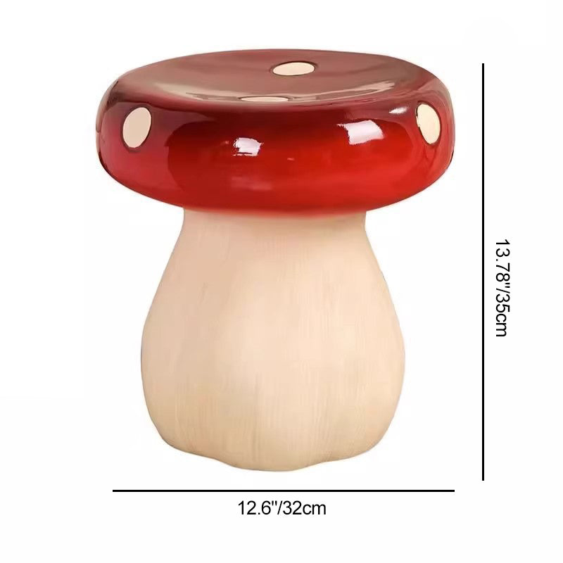 Modern Art Deco Fiberglass & Plastic Mushroom-Shaped Low Stool For Bedroom & Living Room