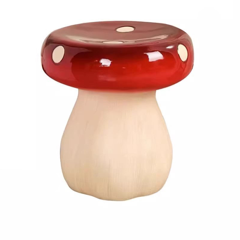 Modern Art Deco Fiberglass & Plastic Mushroom-Shaped Low Stool For Bedroom & Living Room