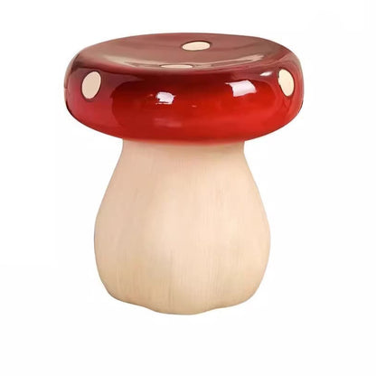 Modern Art Deco Fiberglass & Plastic Mushroom-Shaped Low Stool For Bedroom & Living Room
