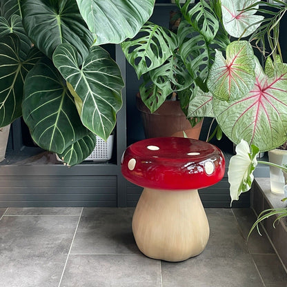 Modern Art Deco Fiberglass & Plastic Mushroom-Shaped Low Stool For Bedroom & Living Room