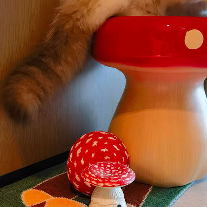 Modern Art Deco Fiberglass & Plastic Mushroom-Shaped Low Stool For Bedroom & Living Room