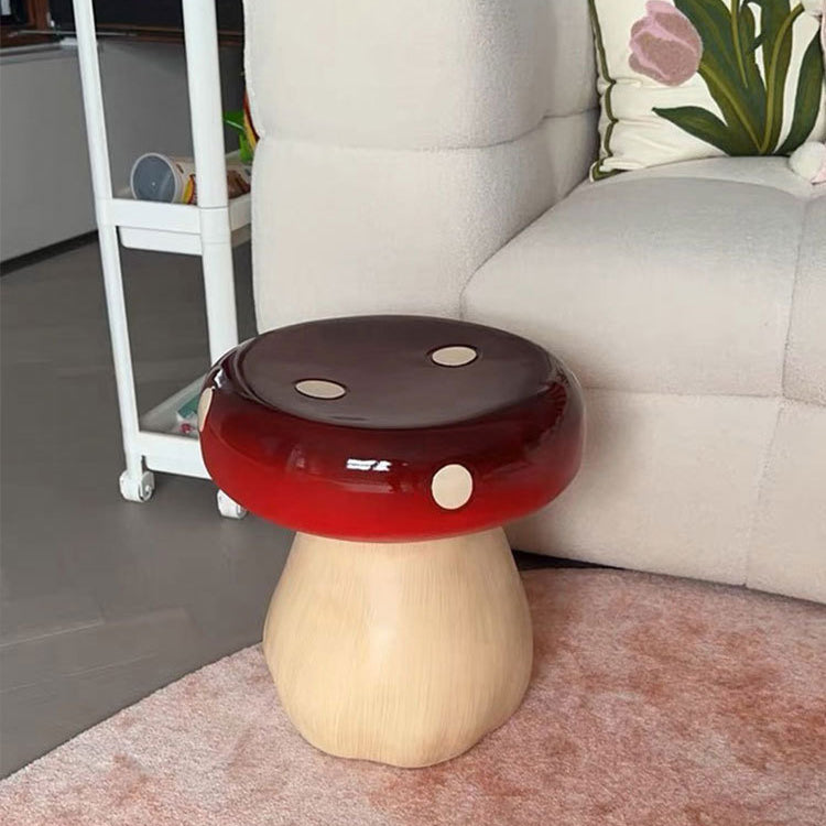 Modern Art Deco Fiberglass & Plastic Mushroom-Shaped Low Stool For Bedroom & Living Room