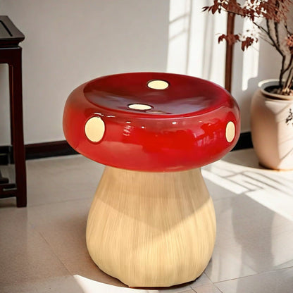 Modern Art Deco Fiberglass & Plastic Mushroom-Shaped Low Stool For Bedroom & Living Room