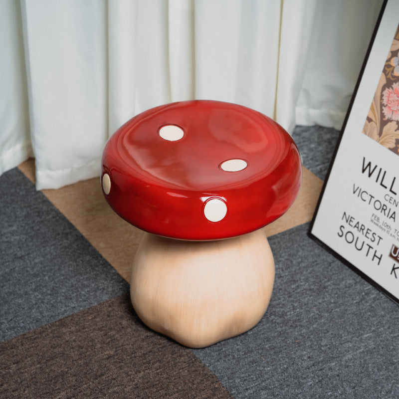 Modern Art Deco Fiberglass & Plastic Mushroom-Shaped Low Stool For Bedroom & Living Room