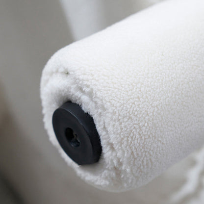 Contemporary Creative Lambswool Solid Wood Curved Round Kids Accent Chair With Backrest For Living Room