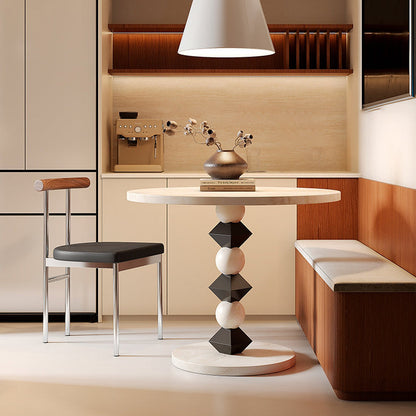 Contemporary Scandinavian PU Leather Metal Solid Wood Rounded Rectangular Dining Chair With Backrest For Dining Room