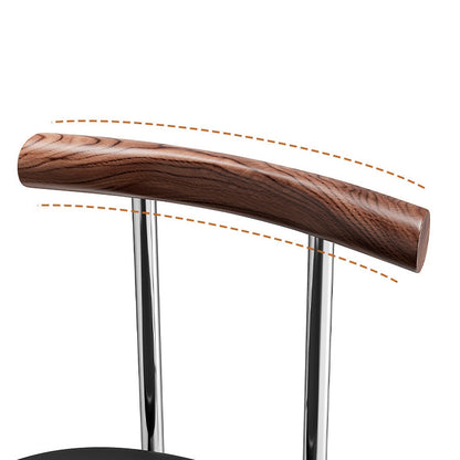 Contemporary Scandinavian PU Leather Metal Solid Wood Rounded Rectangular Dining Chair With Backrest For Dining Room