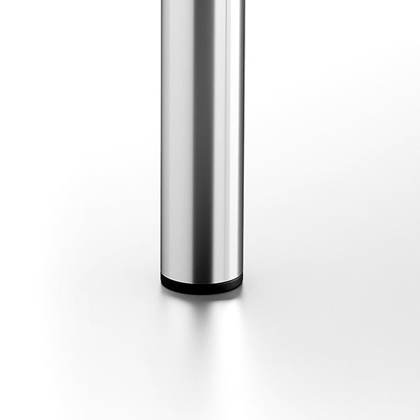 Contemporary Scandinavian PU Leather Metal Solid Wood Rounded Rectangular Dining Chair With Backrest For Dining Room