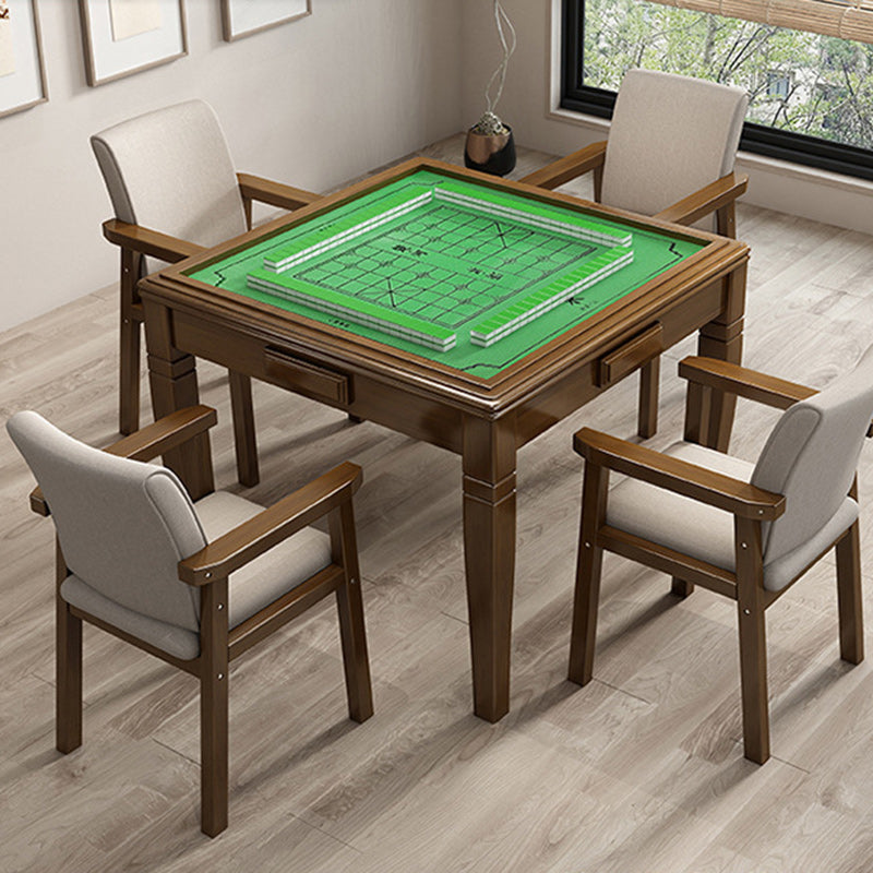 Modern Minimalist Solid Wood Fabric Rectangular Dining Chair With Backrest Armrests For Dining Room