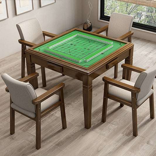 Modern Minimalist Solid Wood Fabric Rectangular Dining Chair With Backrest Armrests For Dining Room