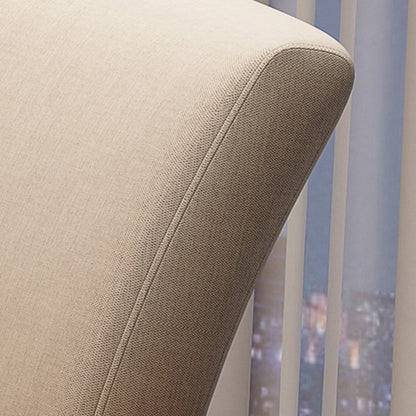 Modern Minimalist Solid Wood Fabric Rectangular Dining Chair With Backrest Armrests For Dining Room