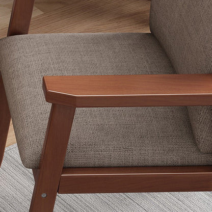 Modern Minimalist Solid Wood Fabric Rectangular Dining Chair With Backrest Armrests For Dining Room