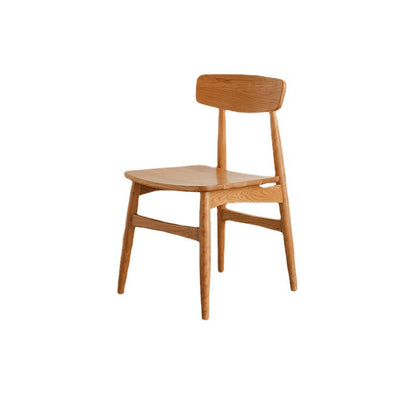 Traditional Japanese Cherry Wood Curved Square Dining Chair With Backrest For Dining Room