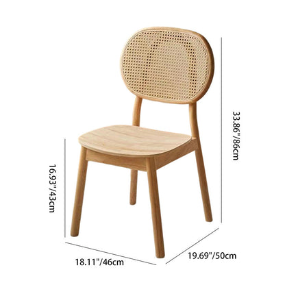 Traditional Chinese Solid Wood Oval Curved Dining Chair With Backrest For Dining Room