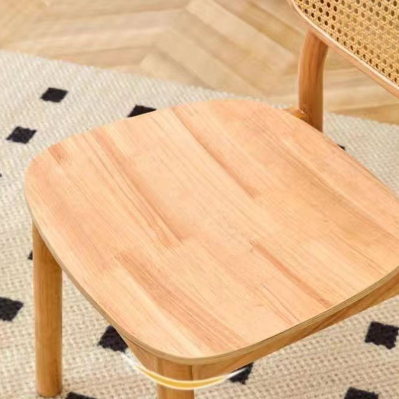 Traditional Chinese Solid Wood Oval Curved Dining Chair With Backrest For Dining Room