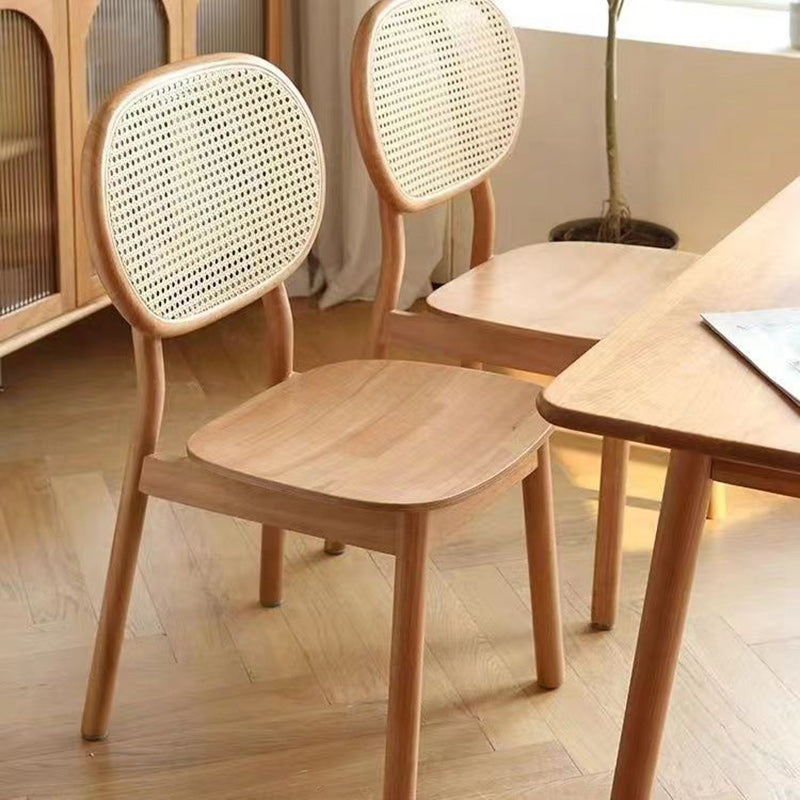 Traditional Chinese Solid Wood Oval Curved Dining Chair With Backrest For Dining Room